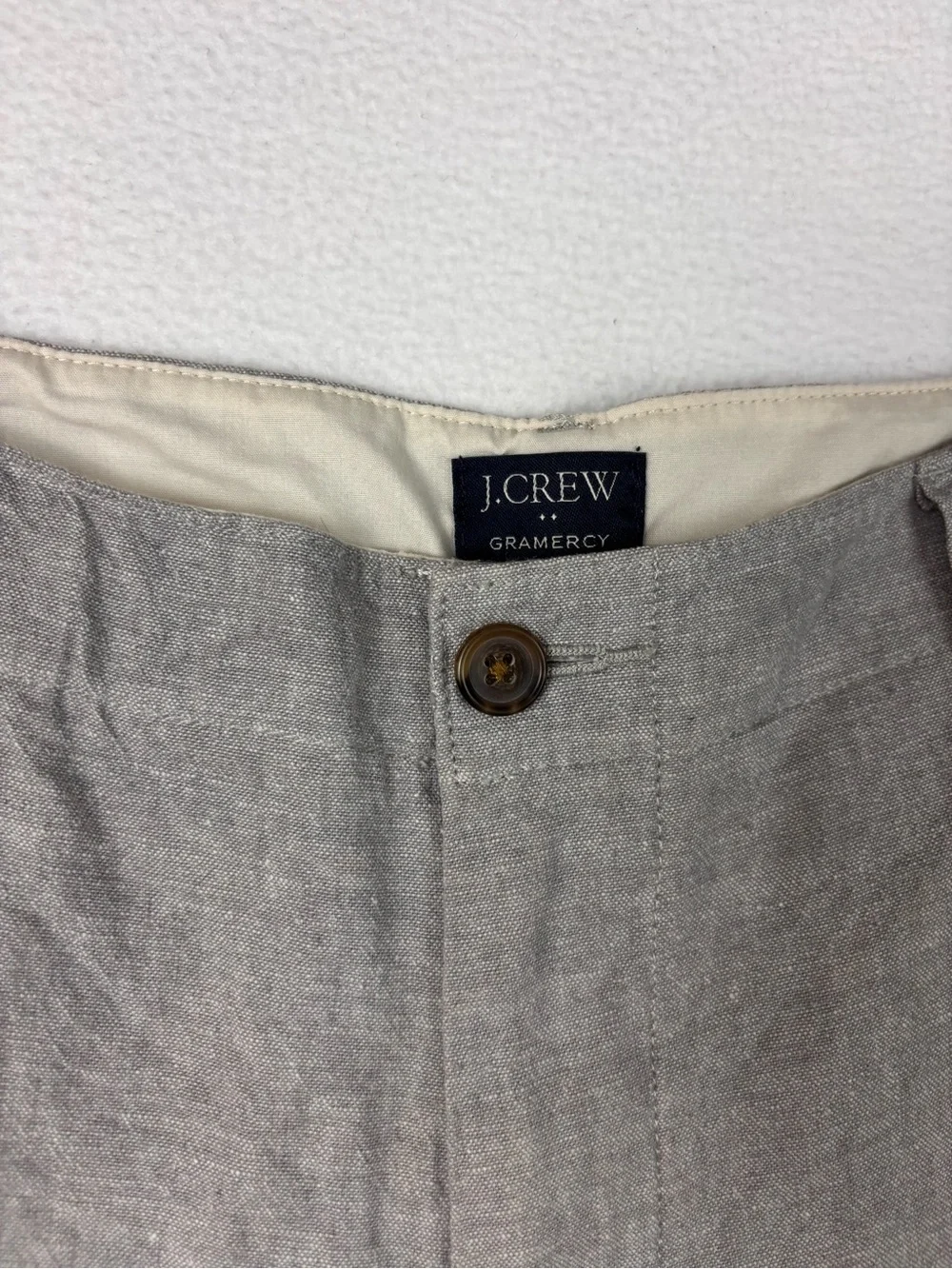 J.Crew Gramercy Linen/Cotton Lightweight Gray Flat Front Chino Short‎ 9